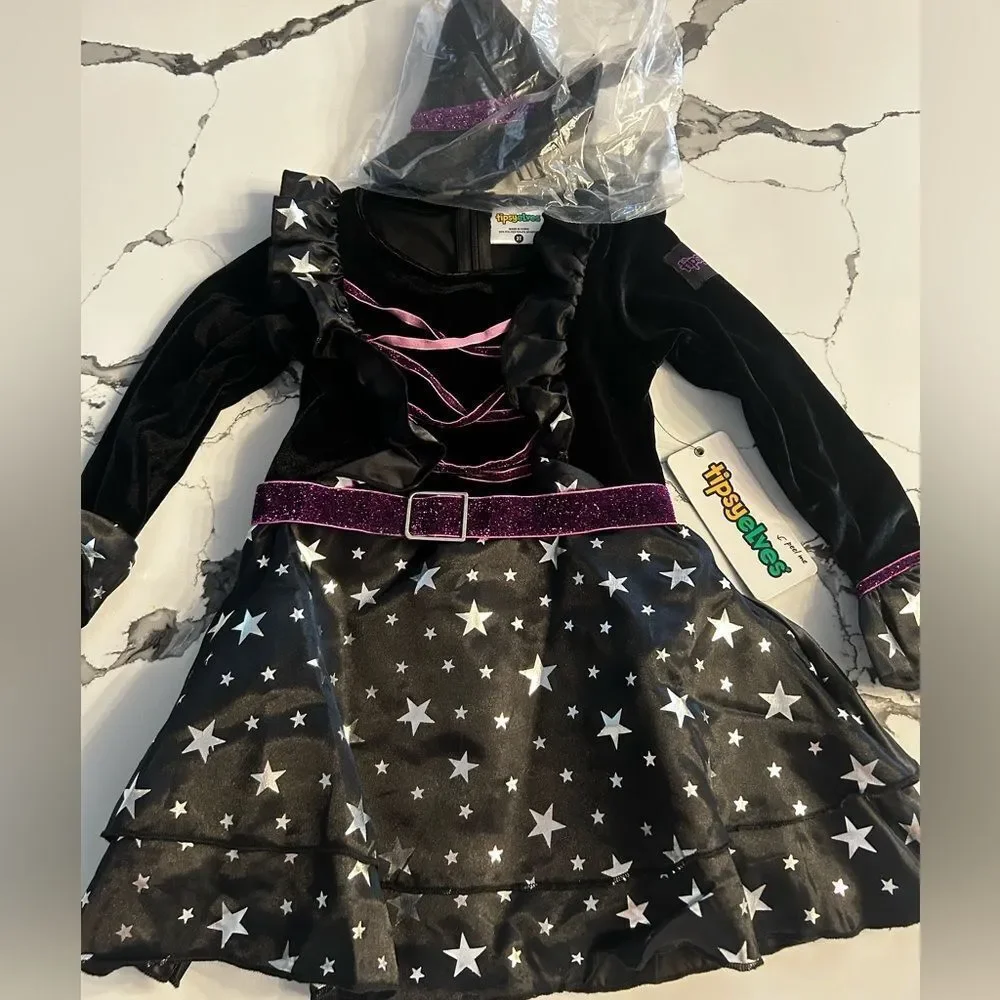 Tipsy Elves Starry Witch Costume - Black and Purple